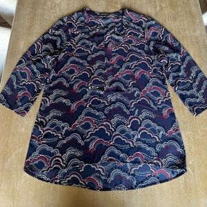 Express Abstract Zip Top Lightweight Women's
Blouse Top Navy Size Large